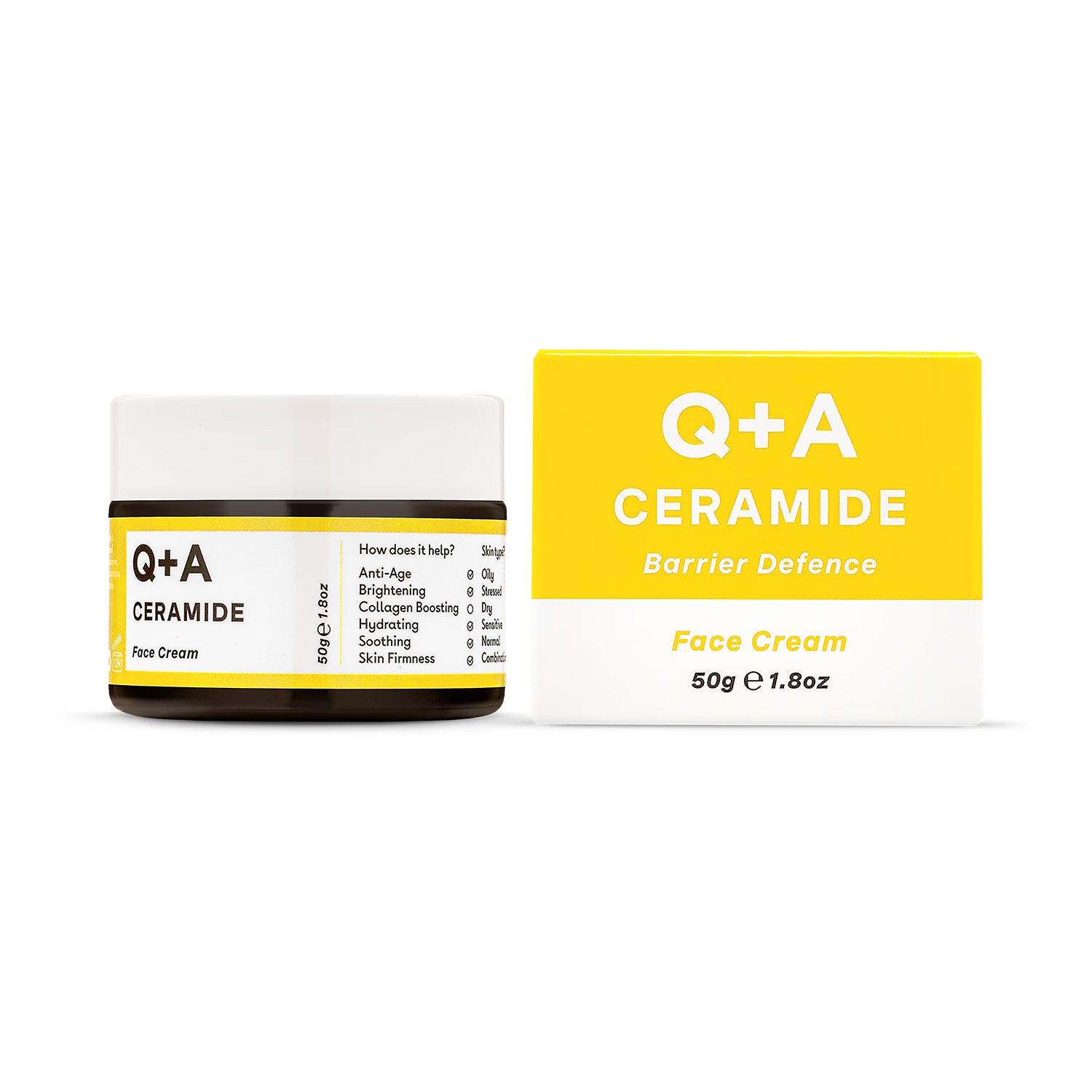 Q+A Ceramide Day Face Cream 50g (British brand)