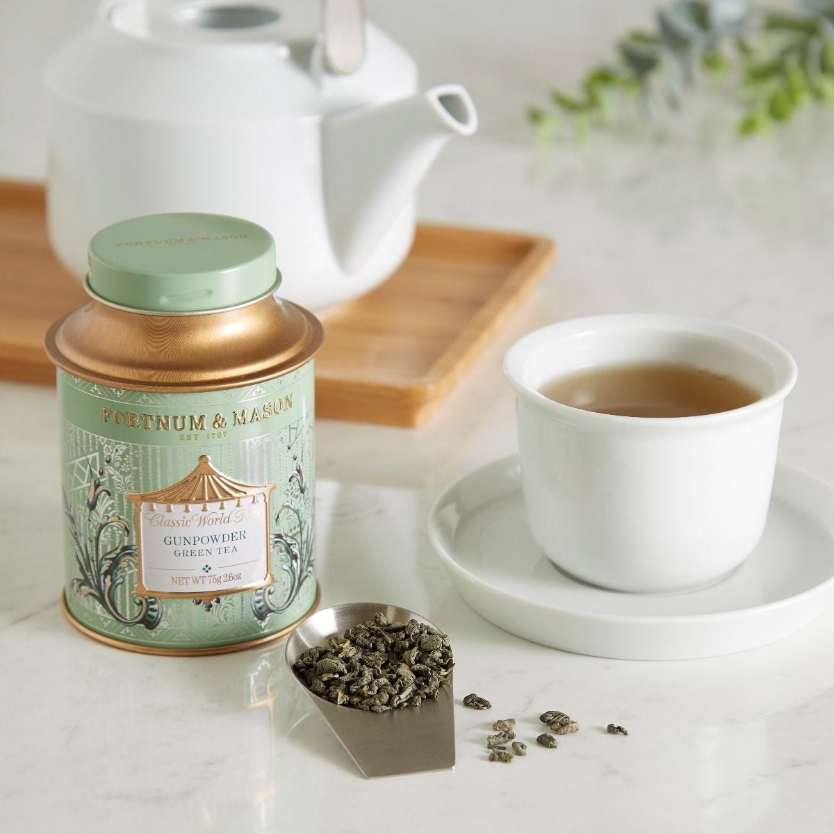 Gunpowder loose green tea miniature tin (British brand)