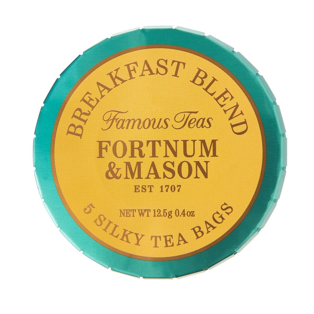 Breakfast blend pocket tin, five whole leaf tea bags 12.5g - British product