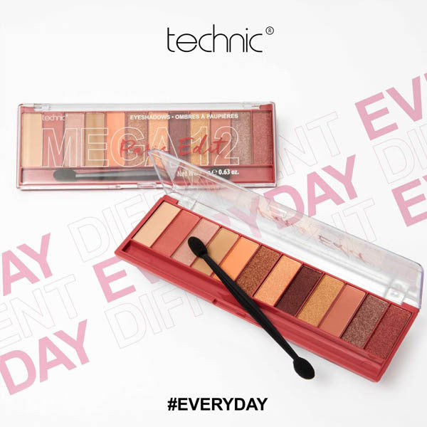Paleta de sombras de ojos Technic MEGA 12 Paris Edit (marca británica)