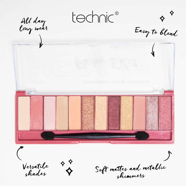 Paleta de sombras de ojos Technic MEGA 12 Paris Edit (marca británica)