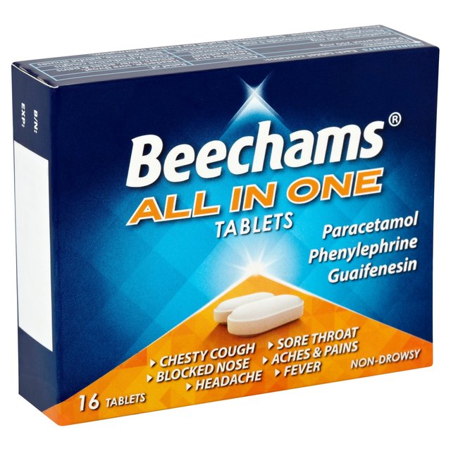 Beechams All in One Cold & Flu Tablets with Paracetamol Tablets   16 per pack GOODS M&S   