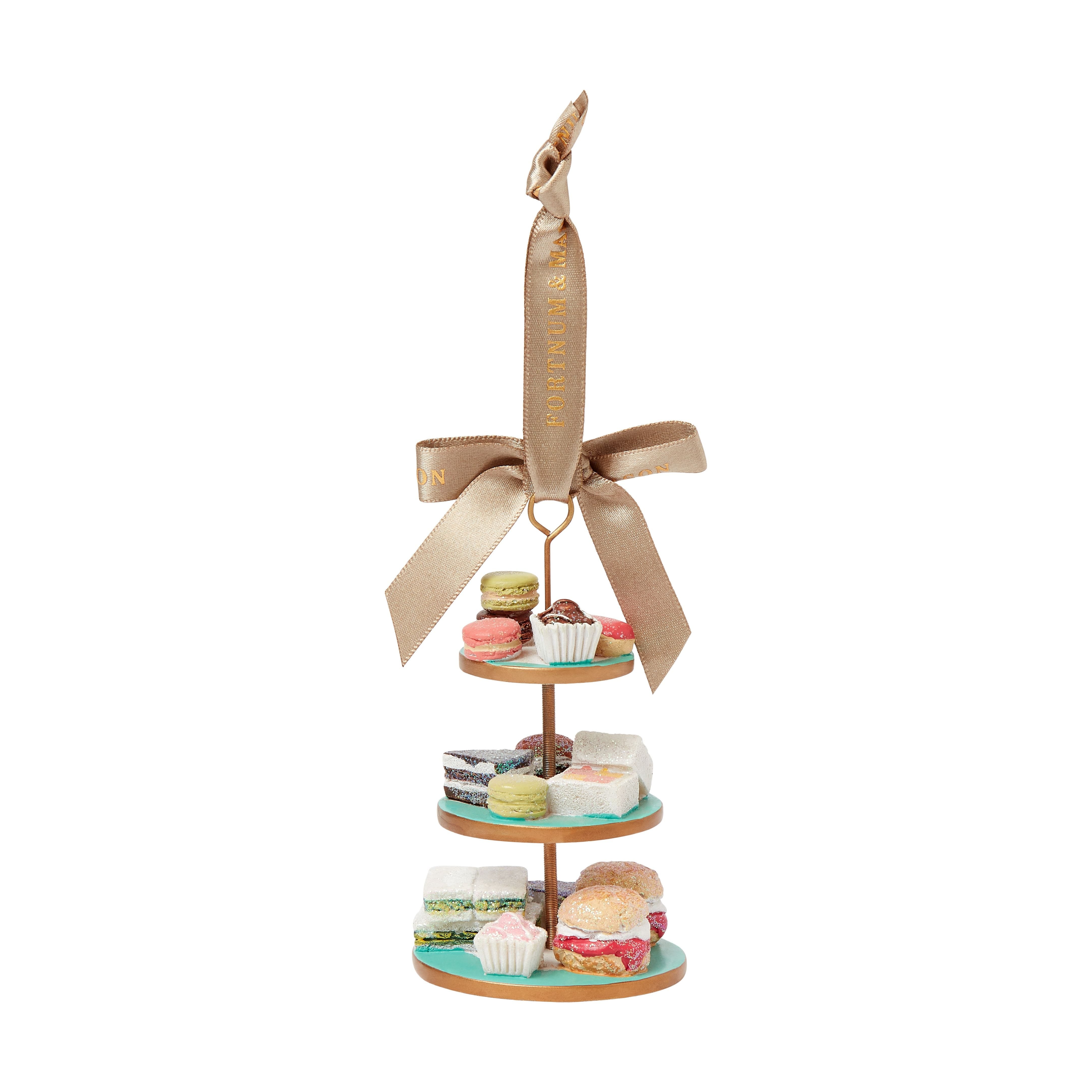 Fortnum's cake stand Christmas decoration 11cm, UK version