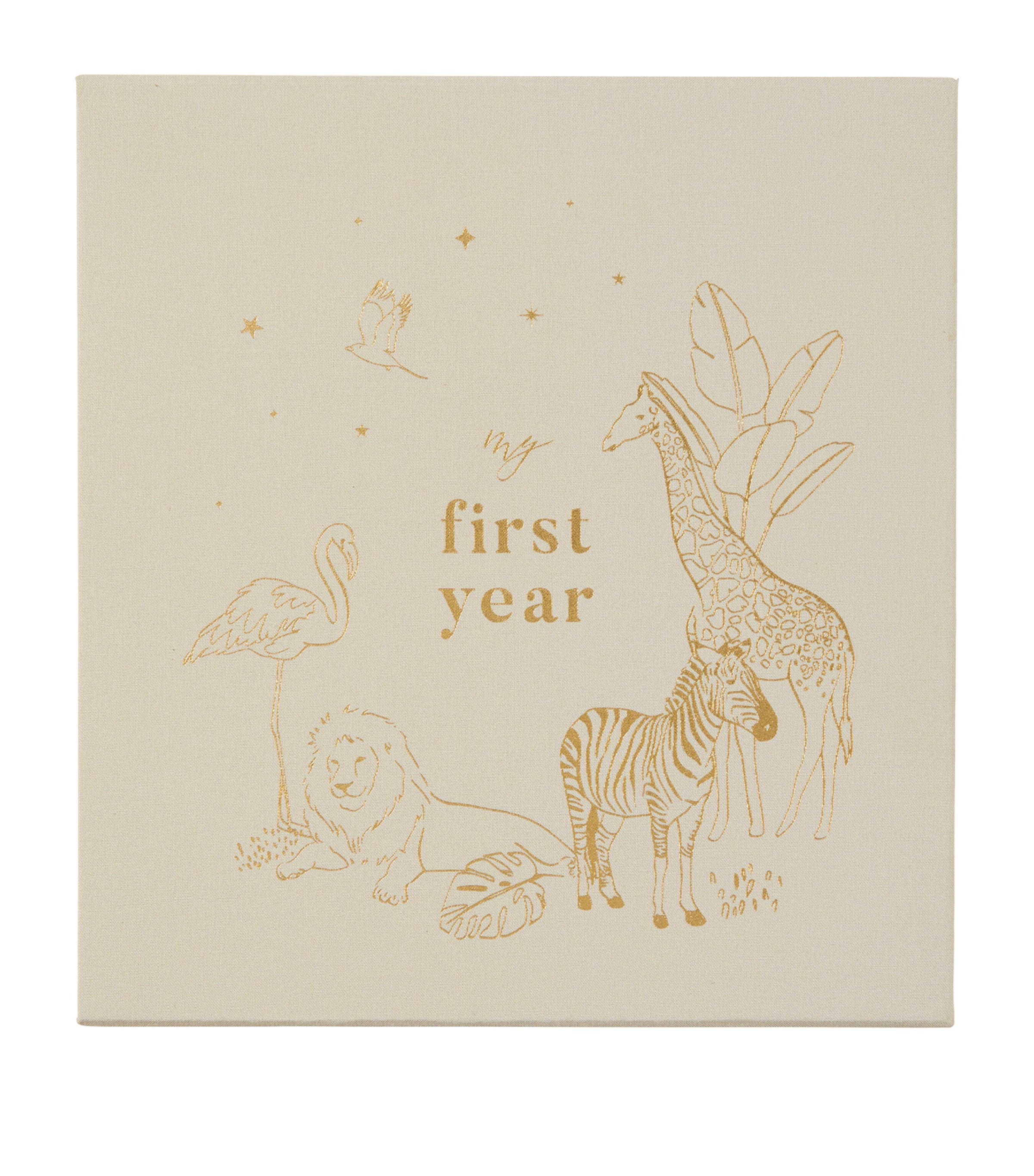 Blush and Gold safari-themed baby photo album 30x28x6cm - British product