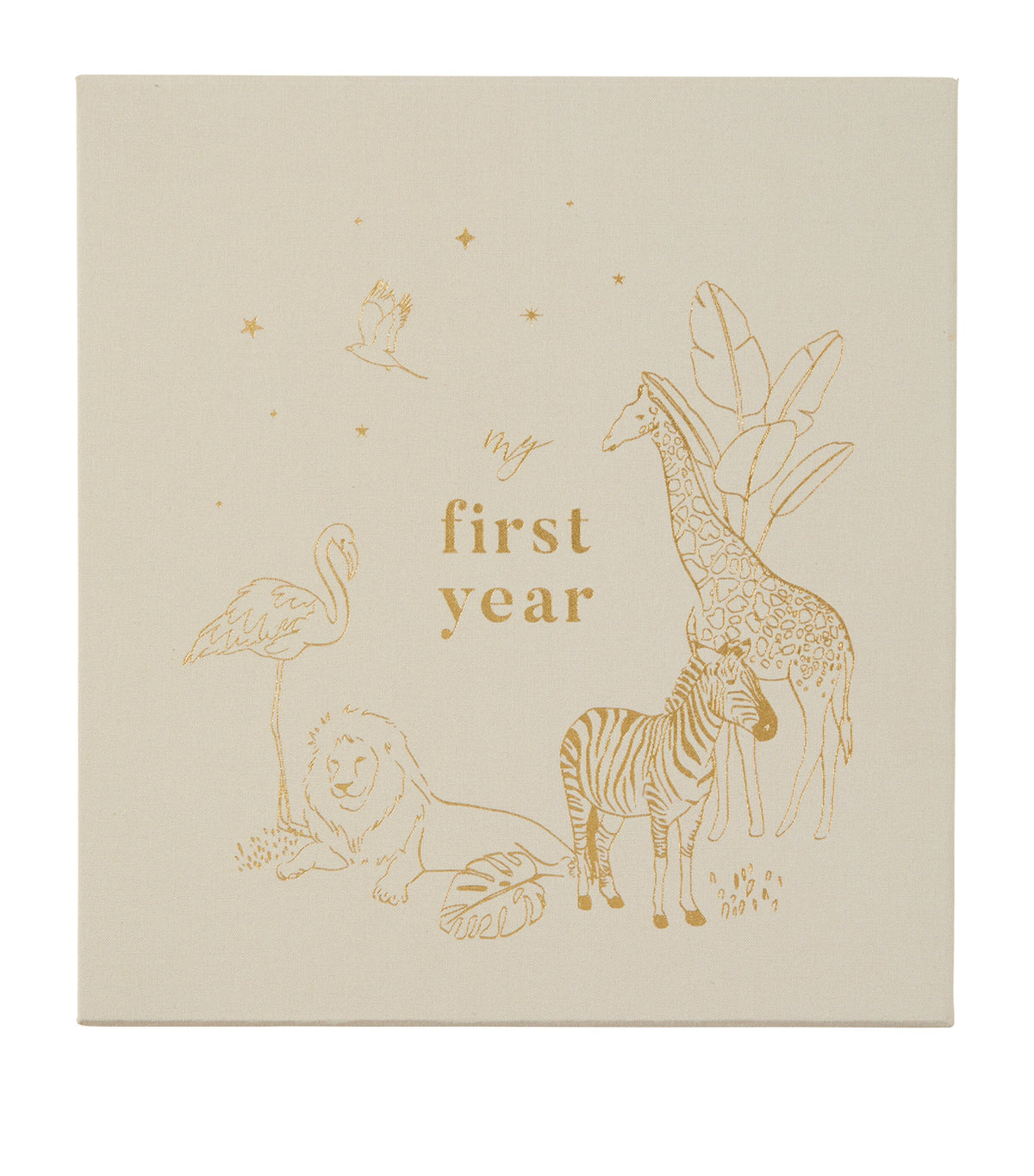 Blush and Gold safari-themed baby photo album 30x28x6cm - British product