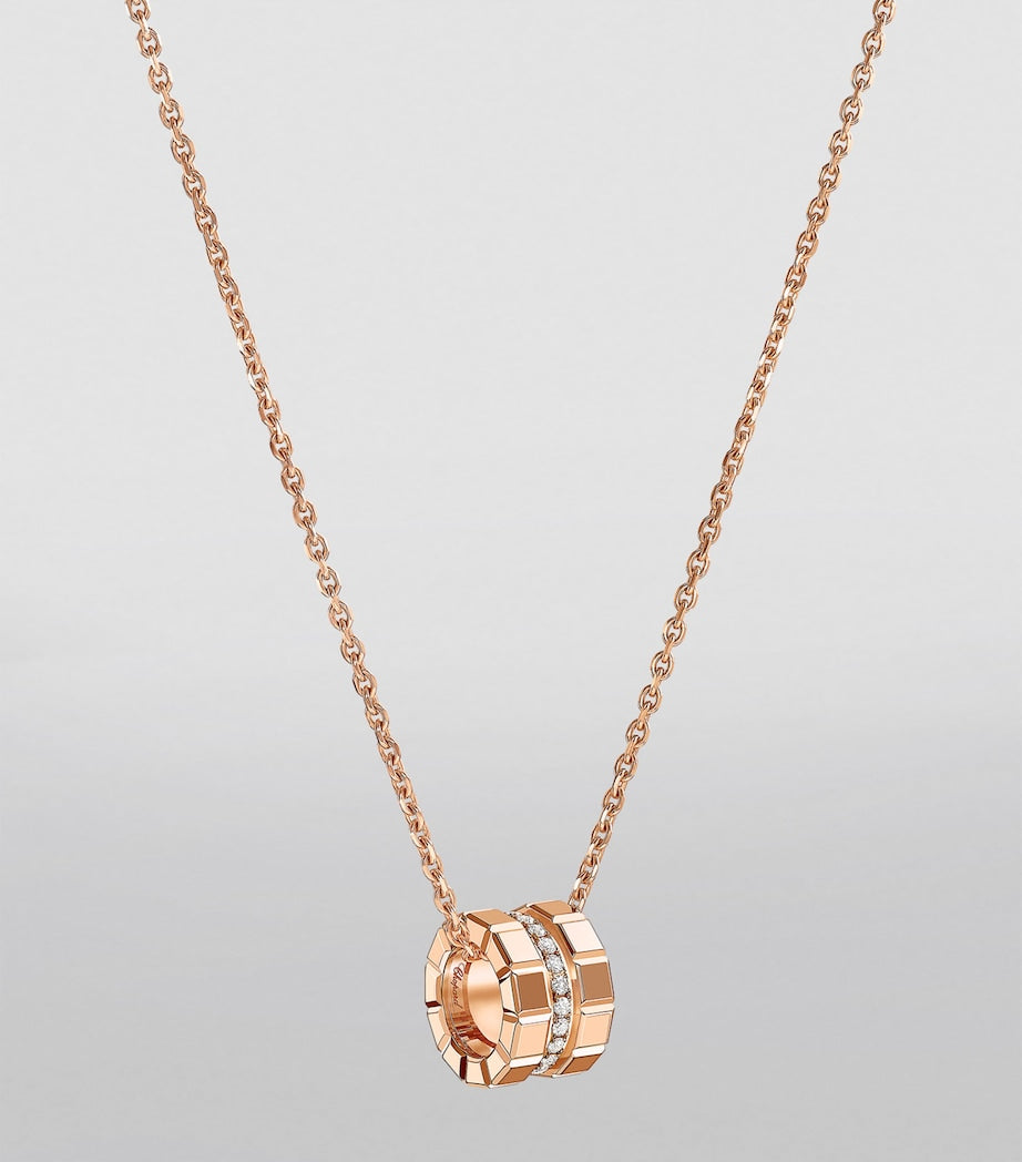Chopard rose gold and diamond Ice Cube necklace (British brand)