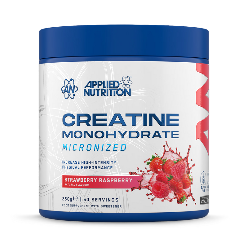 Applied Nutrition creatine monohydrate powder strawberry raspberry 250g tub - British product