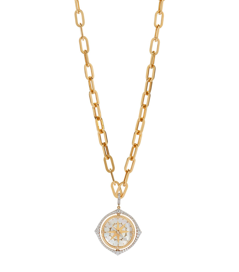 Annoushka yellow gold and diamond compass pendant, imported from the UK