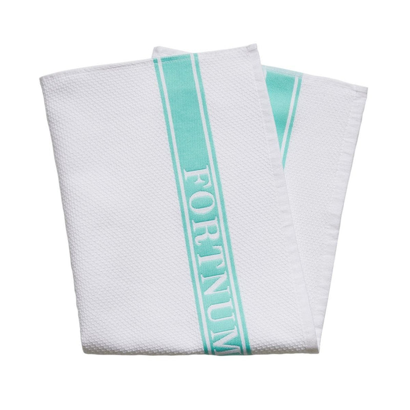 Fortnum's waffle tea towel in Eau de Nil, 50x75cm - British product