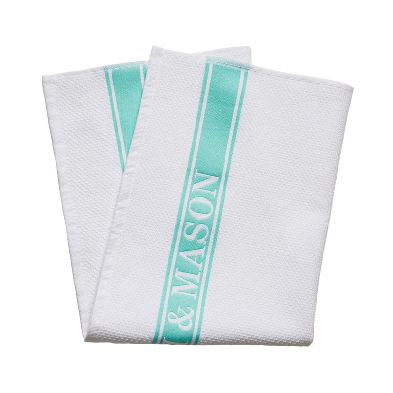Fortnum's waffle tea towel in Eau de Nil, 50x75cm - British product