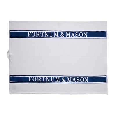 fortnum Fortnum's Waffle Tea Towel Indigo 50 x 75cm- Buy online at McGrocer
