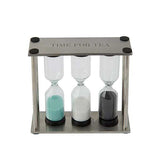 Fortnum's tea timer trio in stainless steel and glass - British product