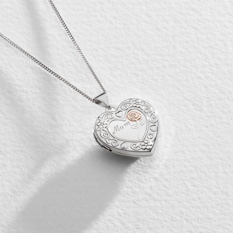 Moon & Back silver Mum locket necklace 18 inch (British brand)