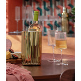 Habitat Gold Tone Wine Cooler steel fluted design, imported from the UK