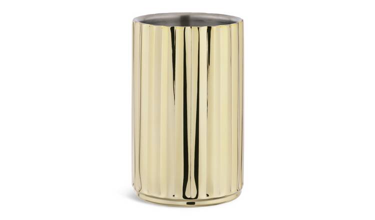 Habitat Gold Tone Wine Cooler steel fluted design, imported from the UK