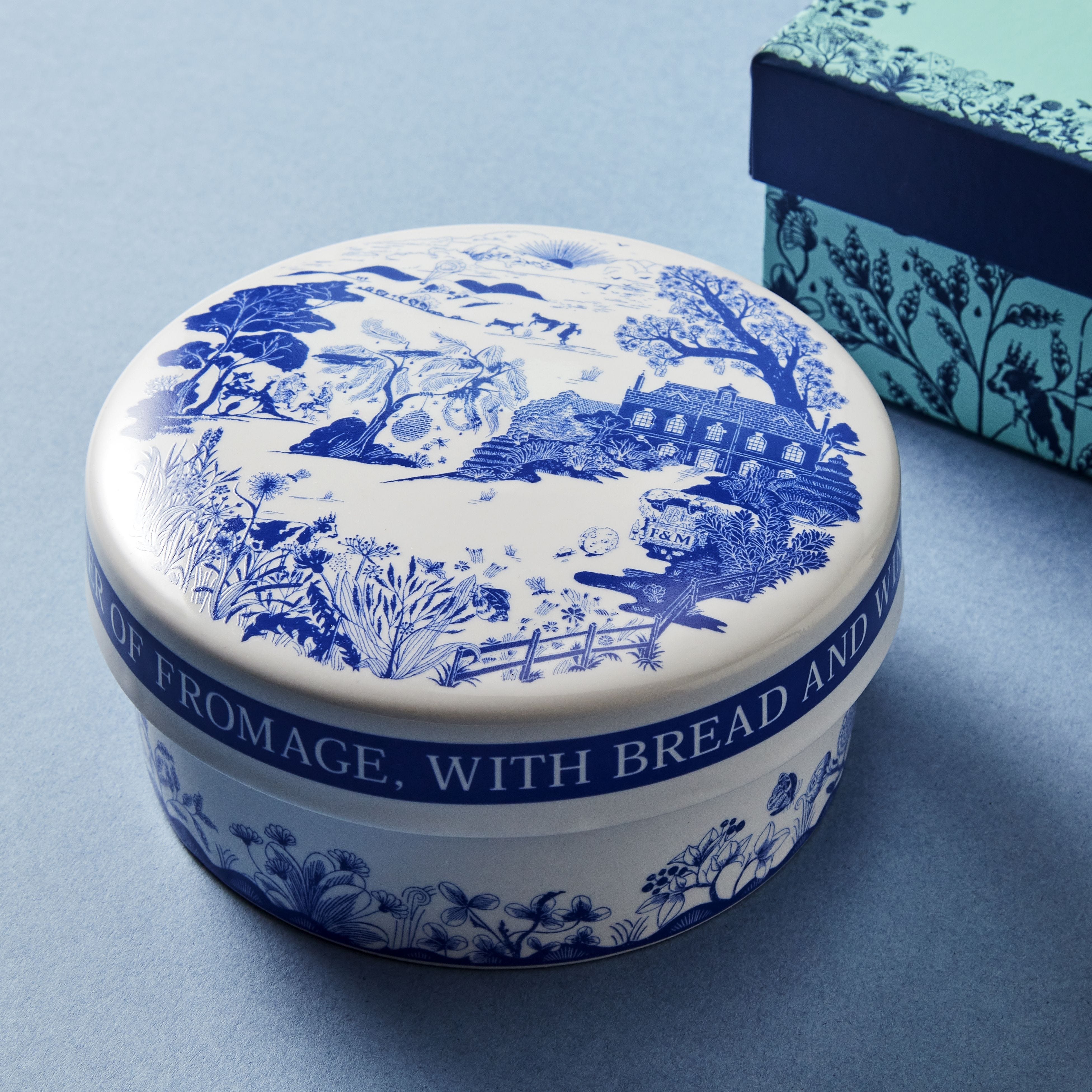 Fortnum's Willow cheese baker in blue and white (British brand)