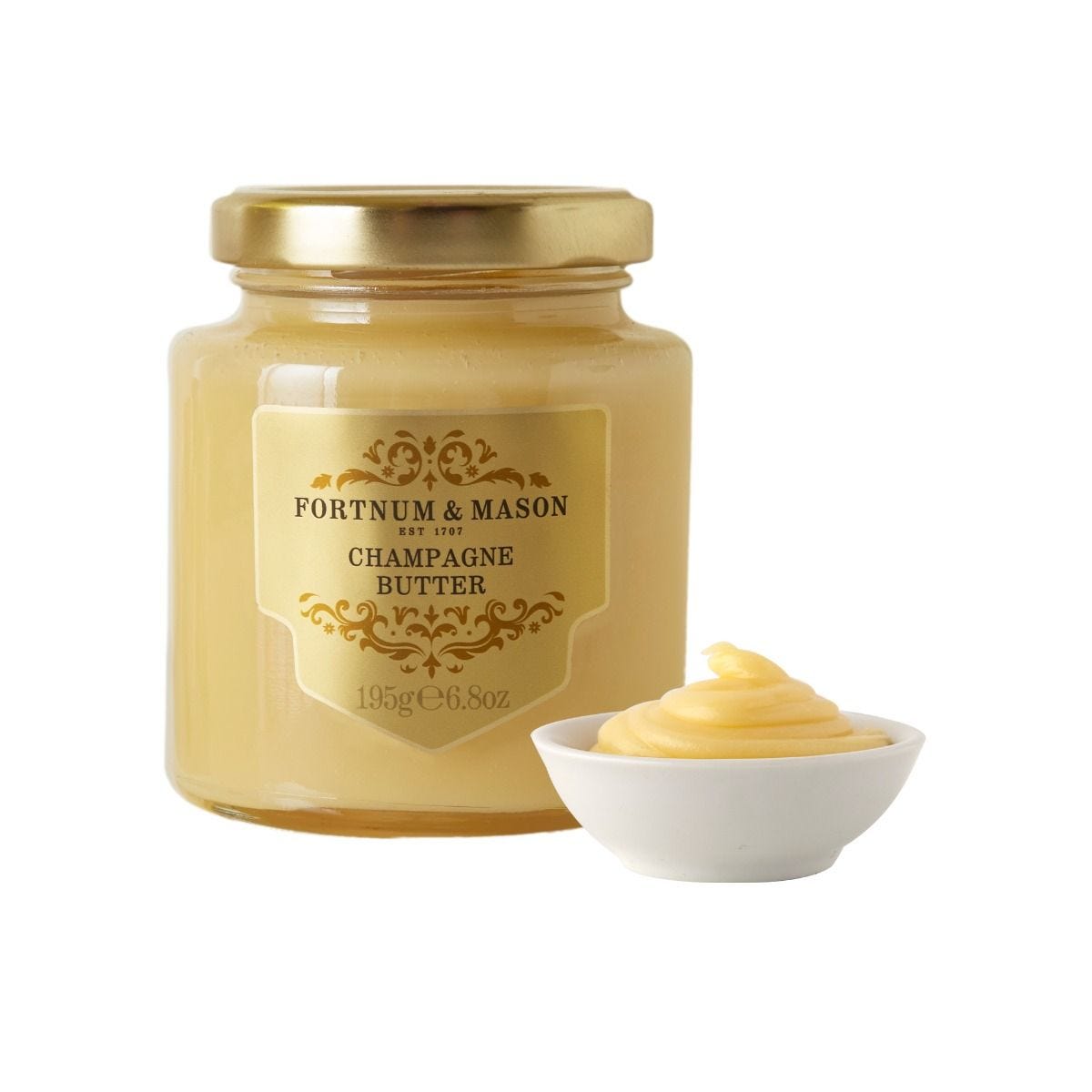 Fortnum's champagne butter 195g, made with Marc de Champagne (British brand)