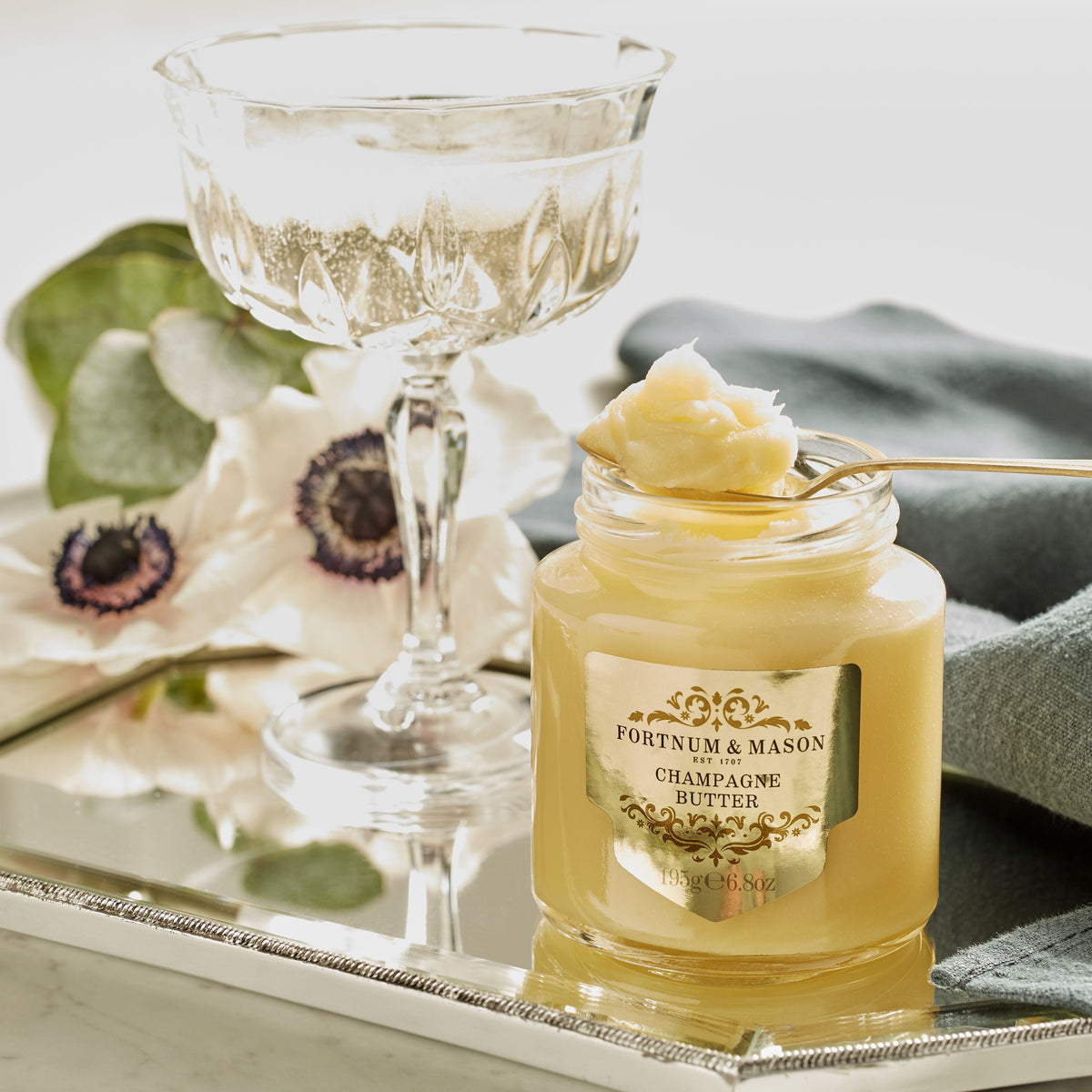 Fortnum's champagne butter 195g, made with Marc de Champagne (British brand)
