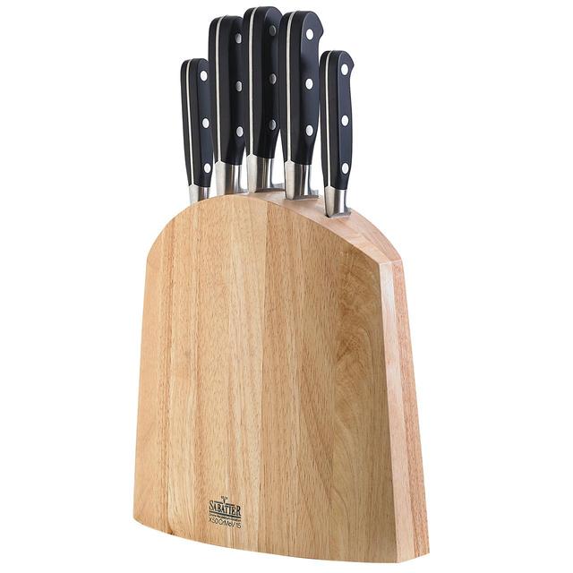 Richardson Sheffield \V\ Sabatier Natural Wood Knife Block   5 per pack GOODS M&S   