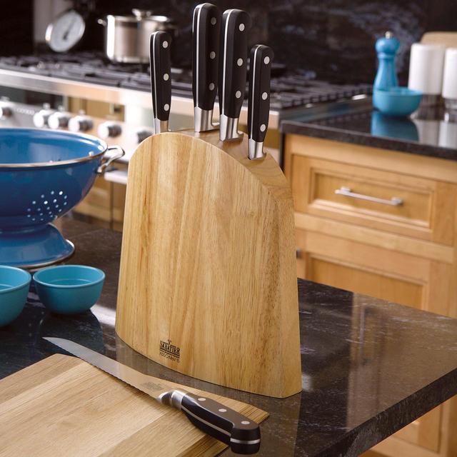 Richardson Sheffield \V\ Sabatier Natural Wood Knife Block   5 per pack GOODS M&S   