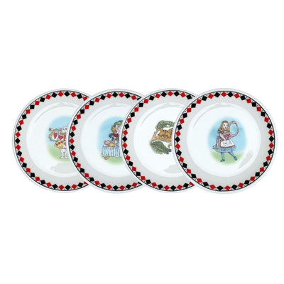 fortnum Halcyon Days Alice in Wonderland Fine Bone China Coasters, Set of 4- Buy online at McGrocer