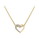 Revere gold plated heart pendant with cubic zirconias, imported from the UK