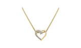 Revere gold plated heart pendant with cubic zirconias, imported from the UK