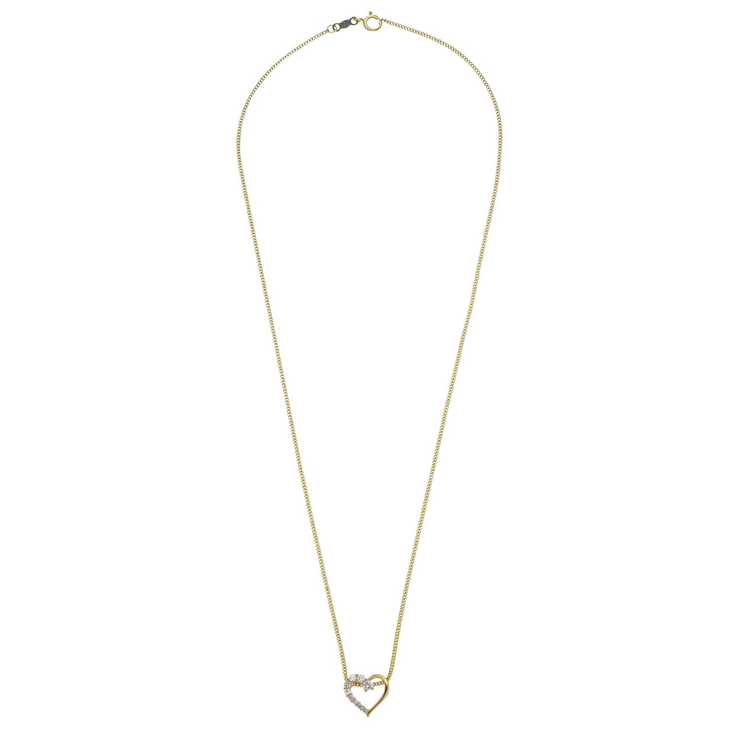 Revere gold plated heart pendant with cubic zirconias, imported from the UK