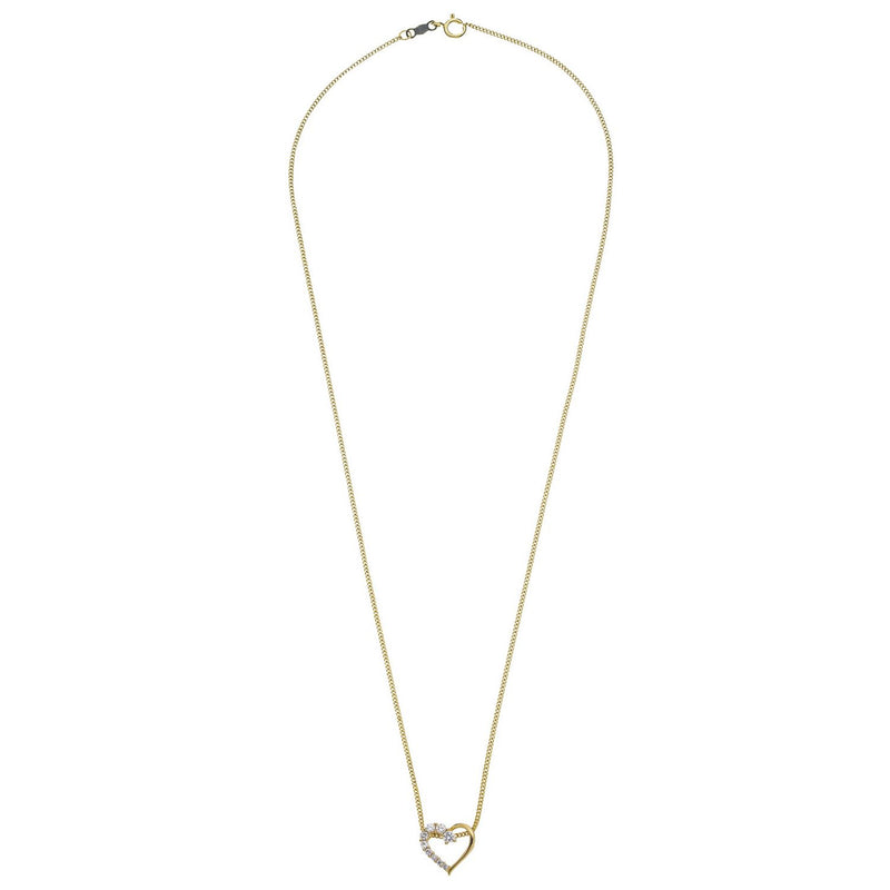 Revere gold plated heart pendant with cubic zirconias, imported from the UK