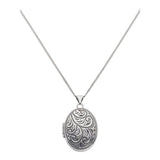 Moon & Back silver oval locket with chain, imported from the UK