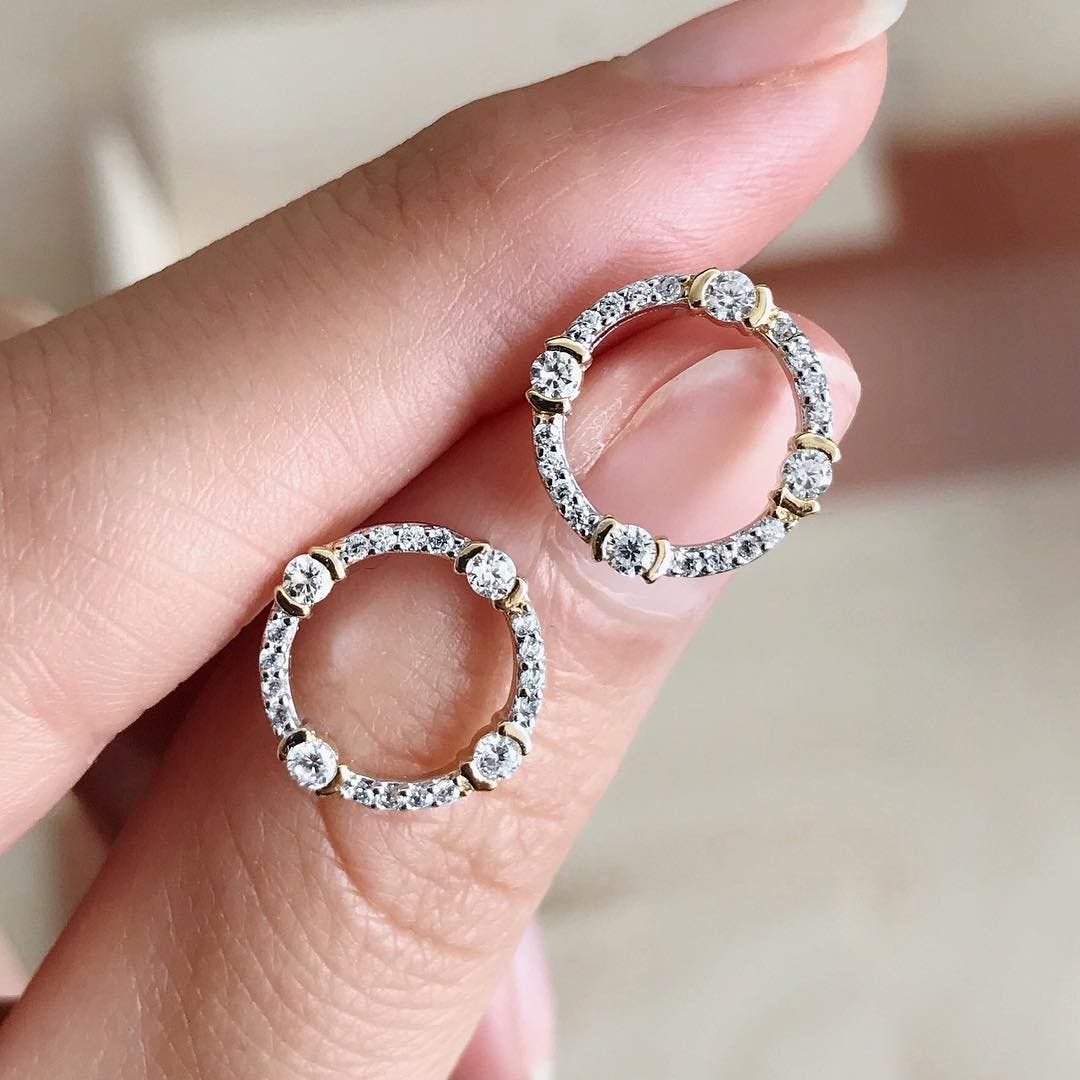 Laura Vann Luna earrings with cubic zirconia, imported from the UK