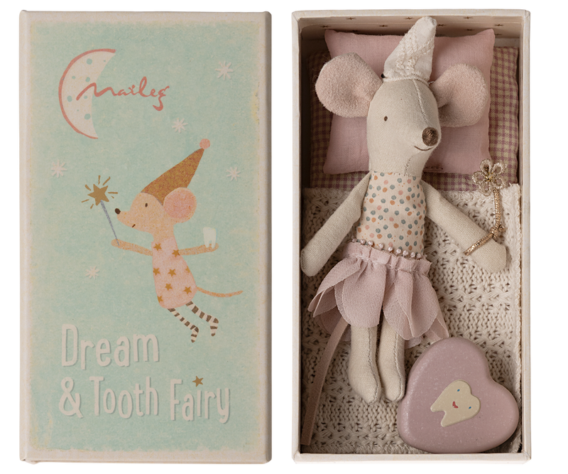 Maileg Tooth Fairy Mouse Little Sister 11cm, imported from the UK