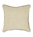 De Le Cuona linen-blend fringe bison cushion 55cm x 55cm - British product