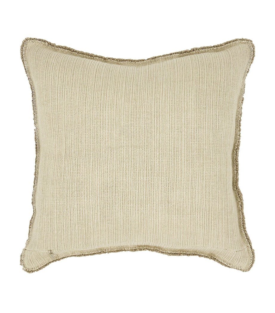 De Le Cuona linen-blend fringe bison cushion 55cm x 55cm - British product