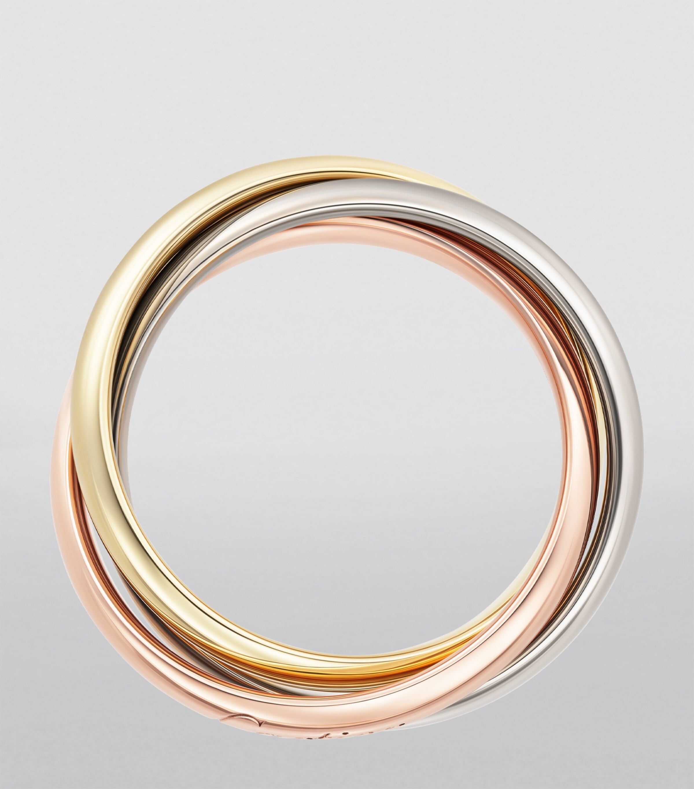 Cartier Trinity ring white rose yellow gold 18k, imported from the UK