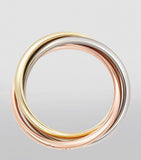 Cartier Trinity ring white rose yellow gold 18k, imported from the UK