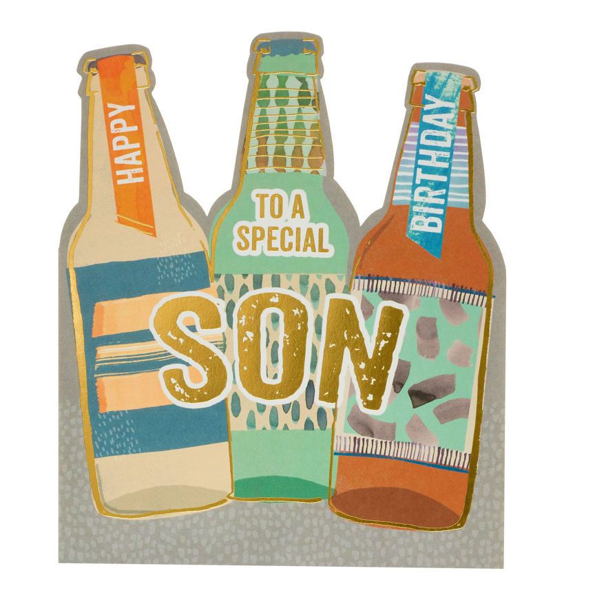 George Home Die Cut Beers Son Birthday Card