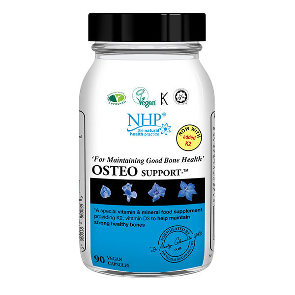 NHP Osteo Support 90 capsules bone health supplement, UK version