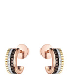 Mixed Gold and Diamond Quatre Classique Mini Hoop Earrings