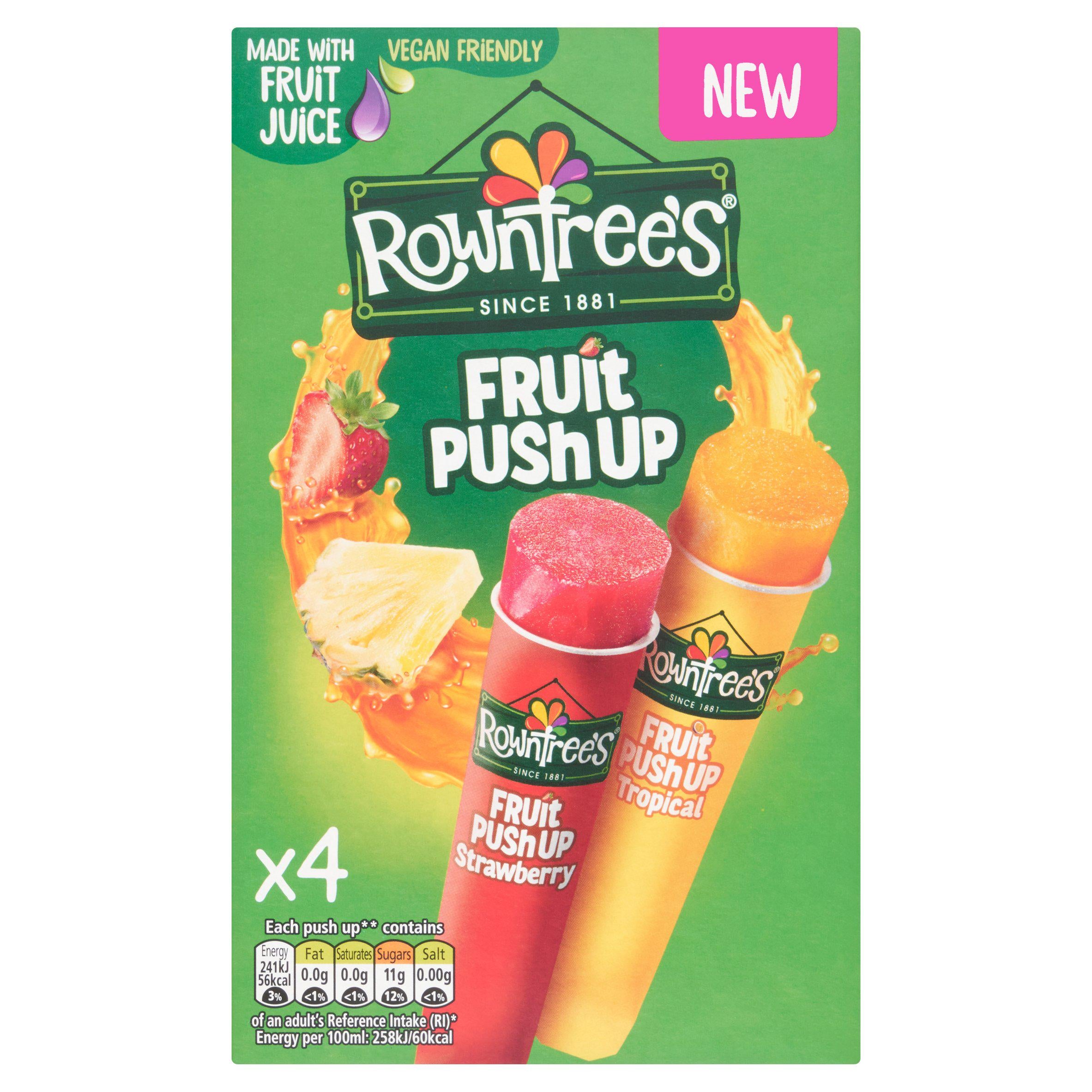 Rowntree's Fruit Push Up Strawberry & Tropical 4x90ml GOODS Sainsburys   