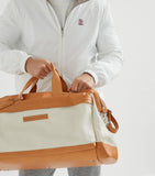 Brunello Cucinelli two-tone grained calfskin holdall - British product