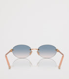 Tiffany & Co. rimless oval sunglasses with gold-tone temples, UK version