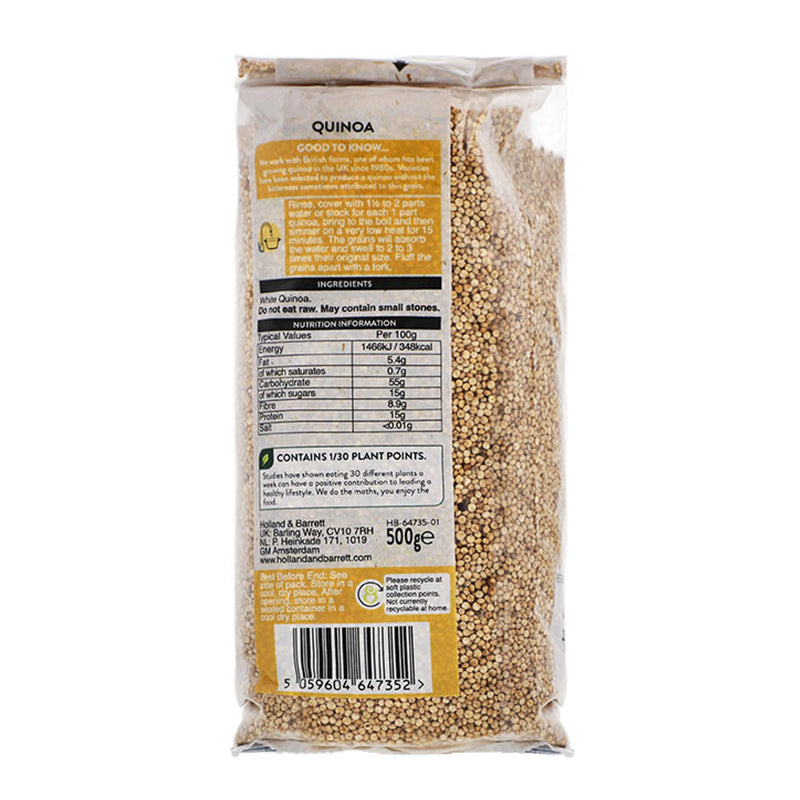 Holland and Barrett white quinoa 500 grams UK version