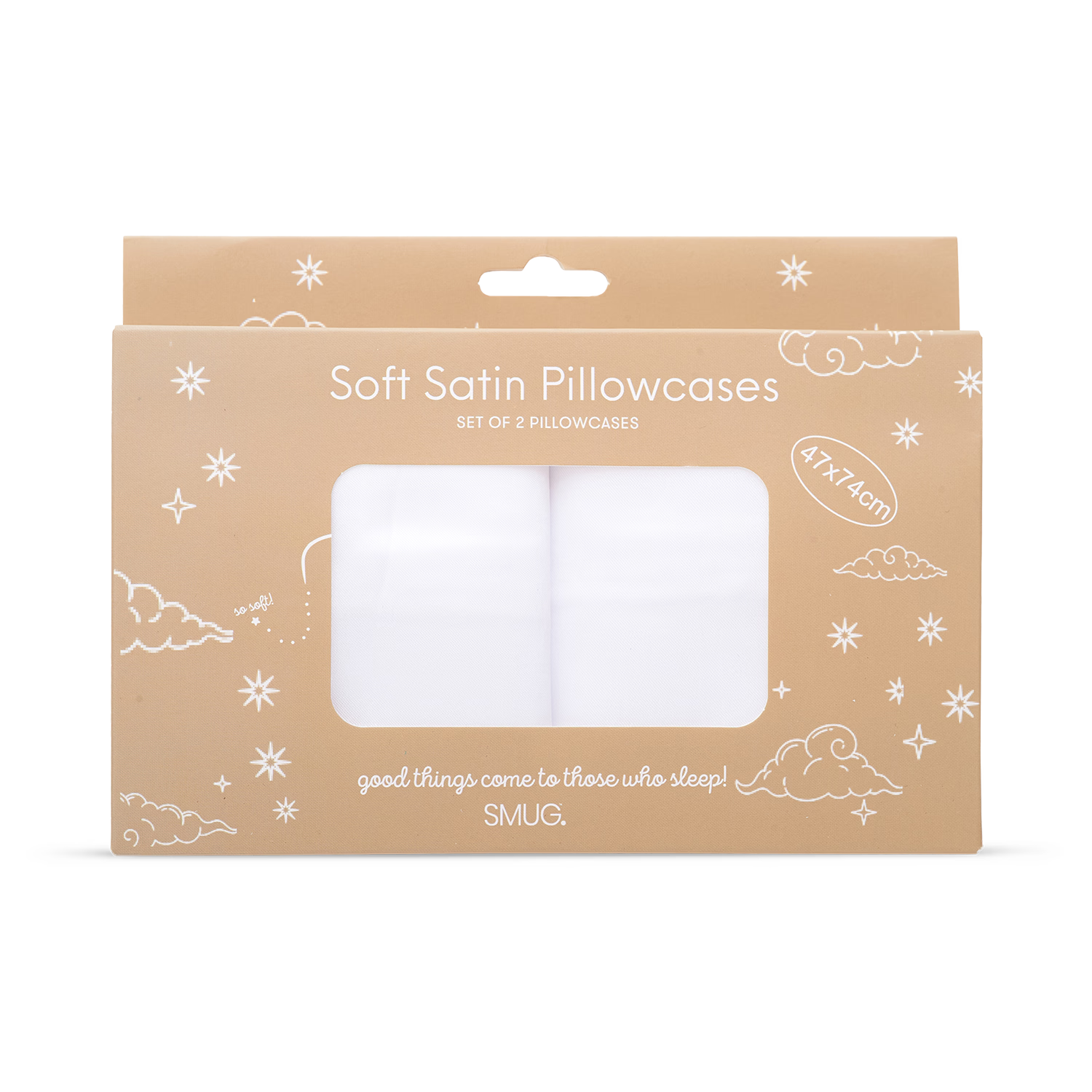 SMUG satin pillowcase set for soft sleep - British product