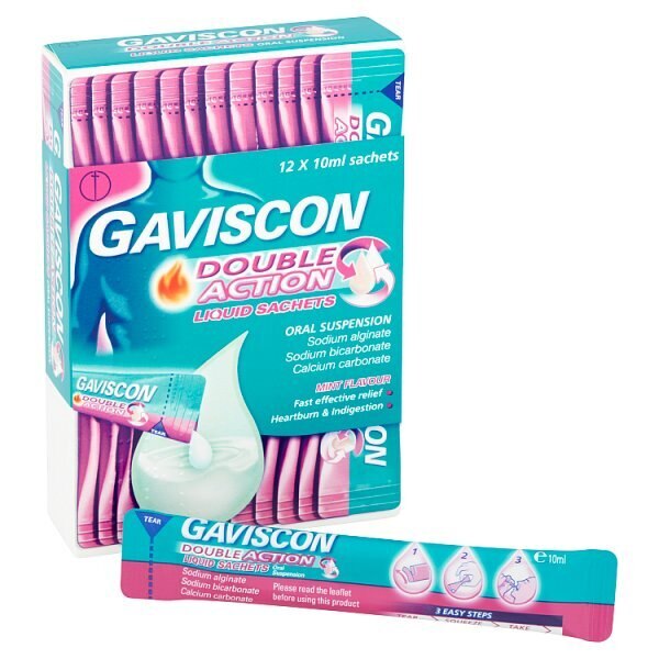 Gaviscon Heartburn Double Action Liquid Sachets x12 GOODS Superdrug   