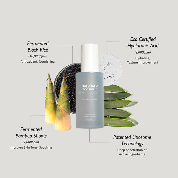 HaruHaru Black Rice Hyaluronic essence 50ml, imported from the UK