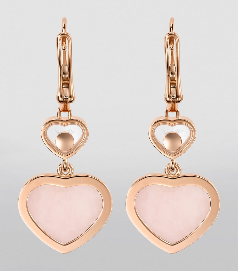 Chopard Happy Hearts earrings in rose gold opal and diamond, imported from the UK