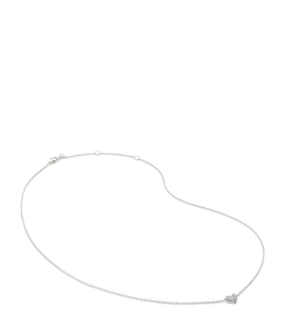 Harrods Monica Vinader Sterling Silver and Diamond Heart Necklace- Buy online at McGrocer