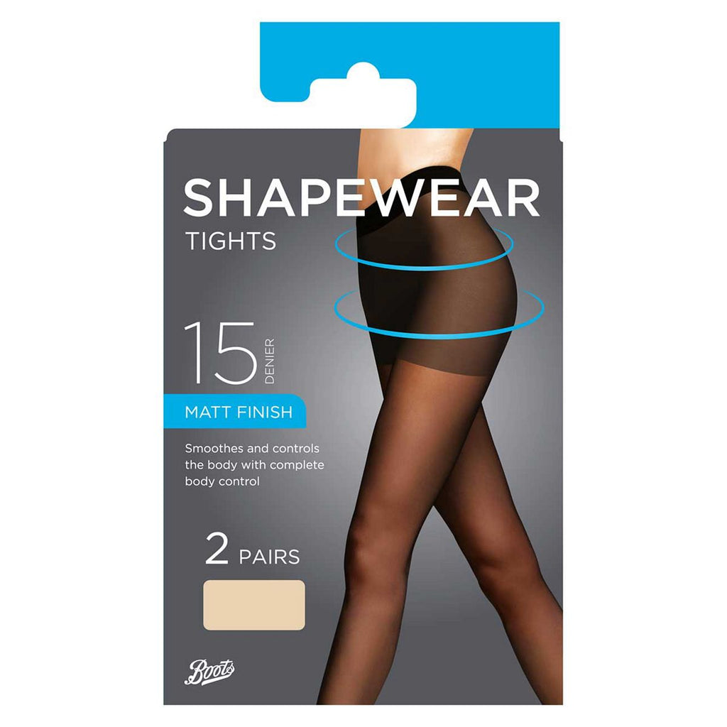 Boots 15D Matt Body Shaping Tights 2 pair pack Nude XL