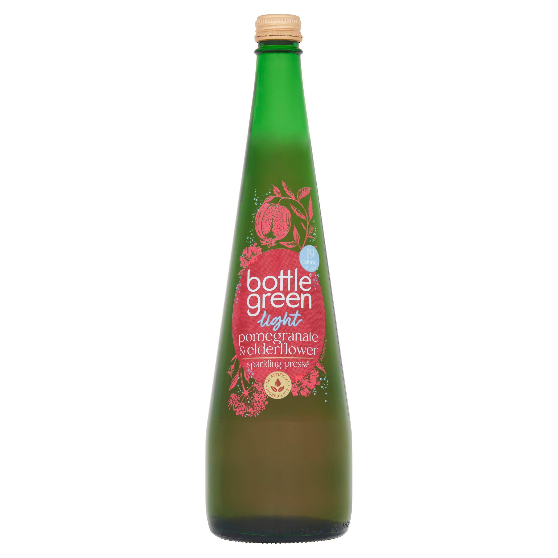 Bottlegreen Pomegranate & Elderflower Light Sparkling Presse Drink 750ml Adult soft drinks Sainsburys   